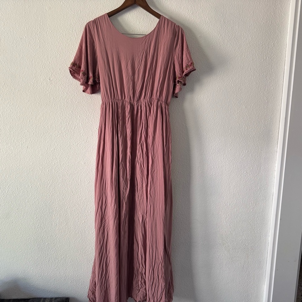 Jodifl Parklan Floral Embroidered Wrap Tie Dress Boho Chic Medium Stunning - Picture 14 of 16